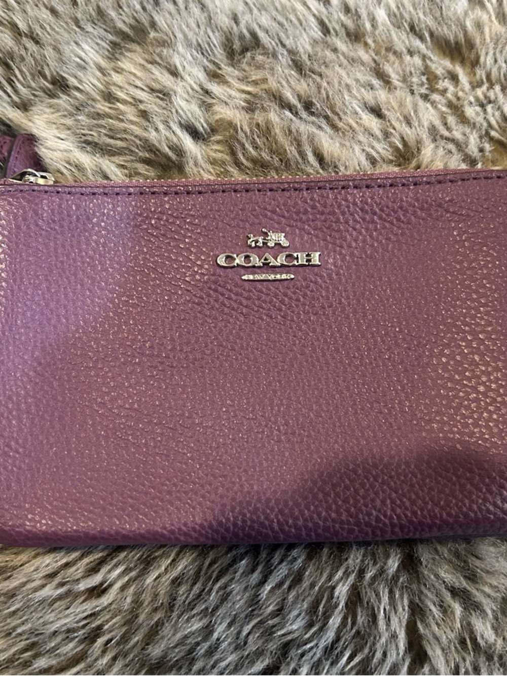 Coach Double Zip Wristlet - Purple - Picture 2 of 9